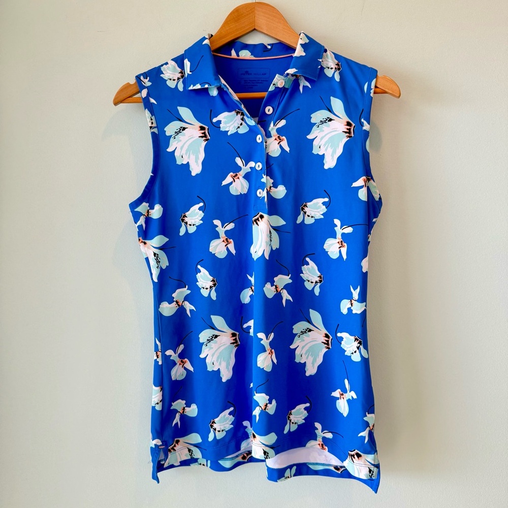EUC Women’s Peter Millar Sleeveless Athletic Golf Polo UPF Protection Small S